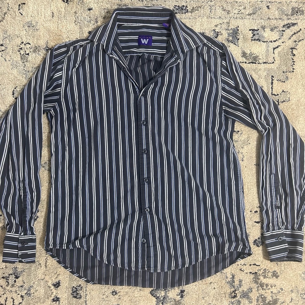 William W Vintage Navy Button Down Shirt 100% cotton